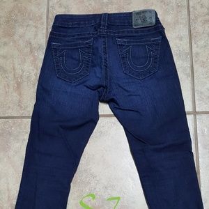 True religion stretch skinny jeans  short, size 27